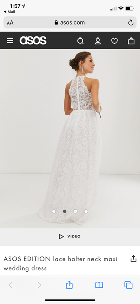 asos edition lace halter neck maxi wedding dress